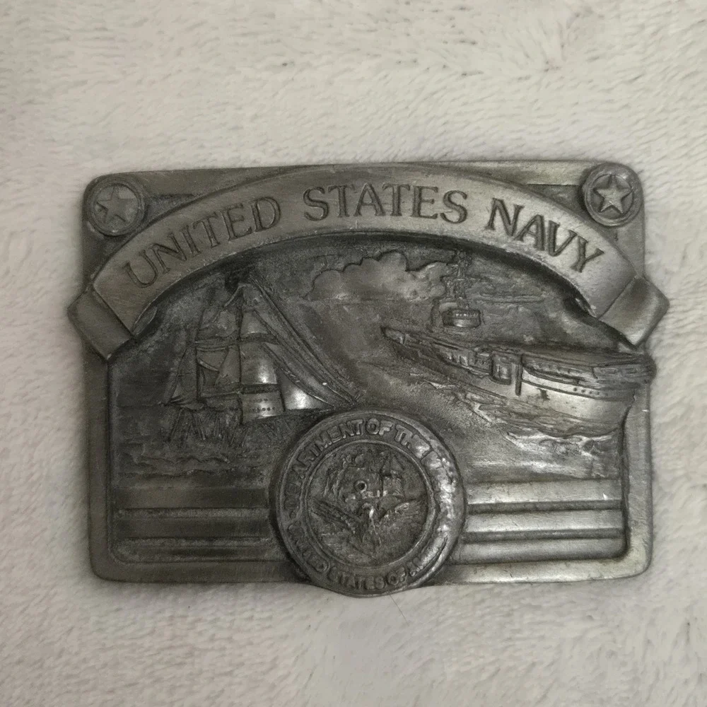 Buckles of America US Navy Pewter Belt Buckle Masterpiece Collection VINTAGE